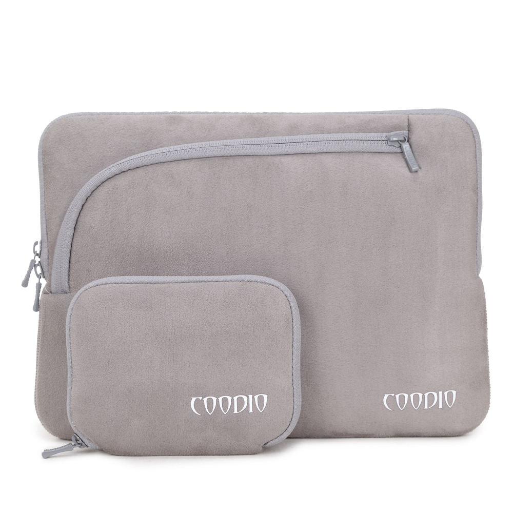 Microfiber laptop sleeve for color grey