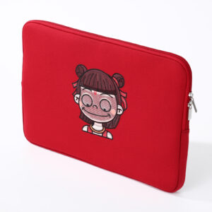 Embroidered Laptop Sleeve Red Side 2