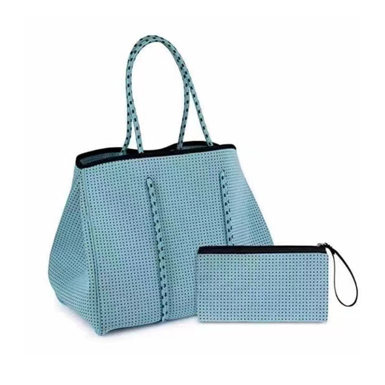 Neoprene Tote Bag for Women Lightweight Large Beach Bag with Wristlet
